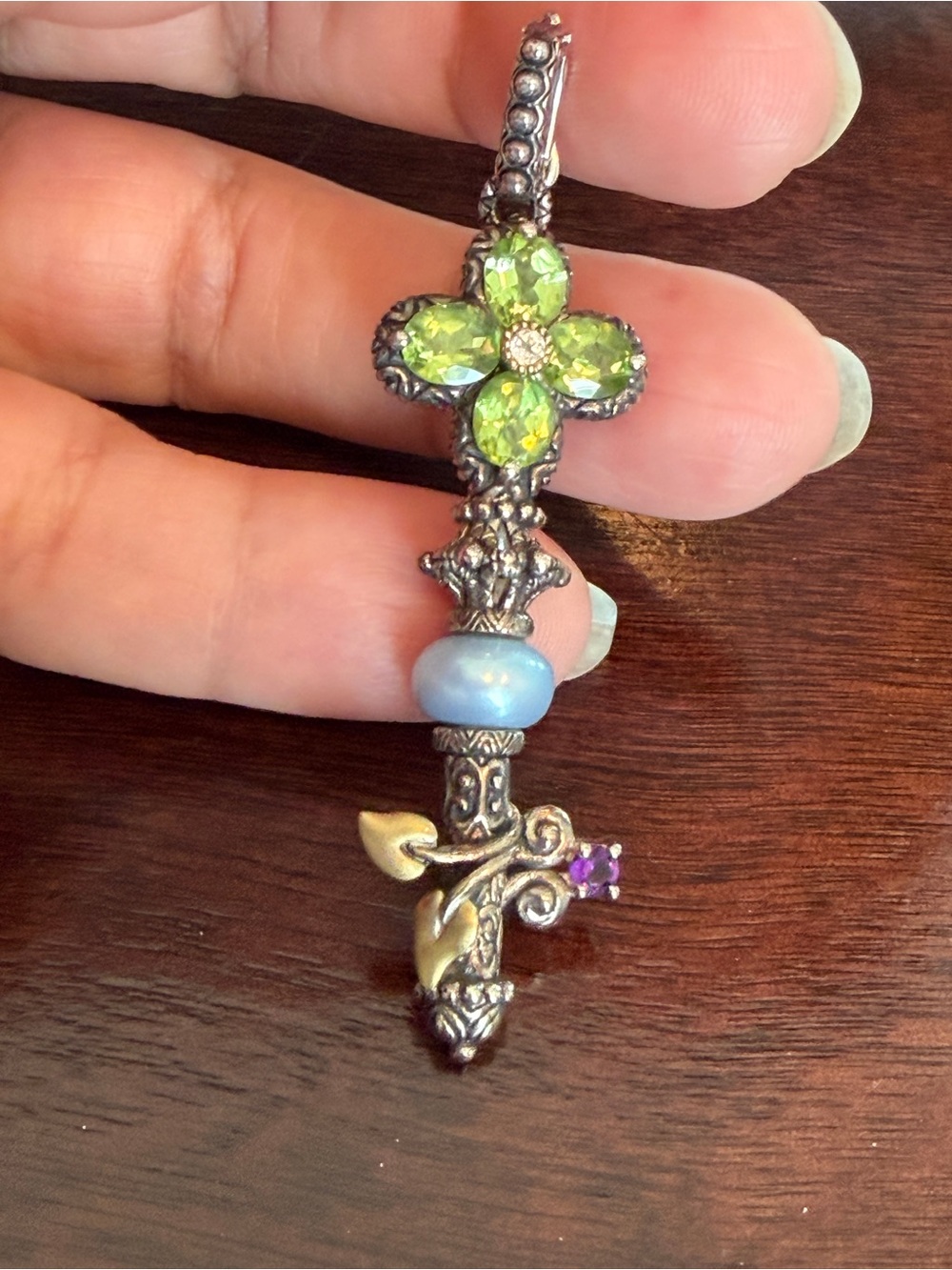 BARBARA BIXBY STER SILVER
& 18K GOLD ENHANCER/ PENDANT BALE OPENS LARGE